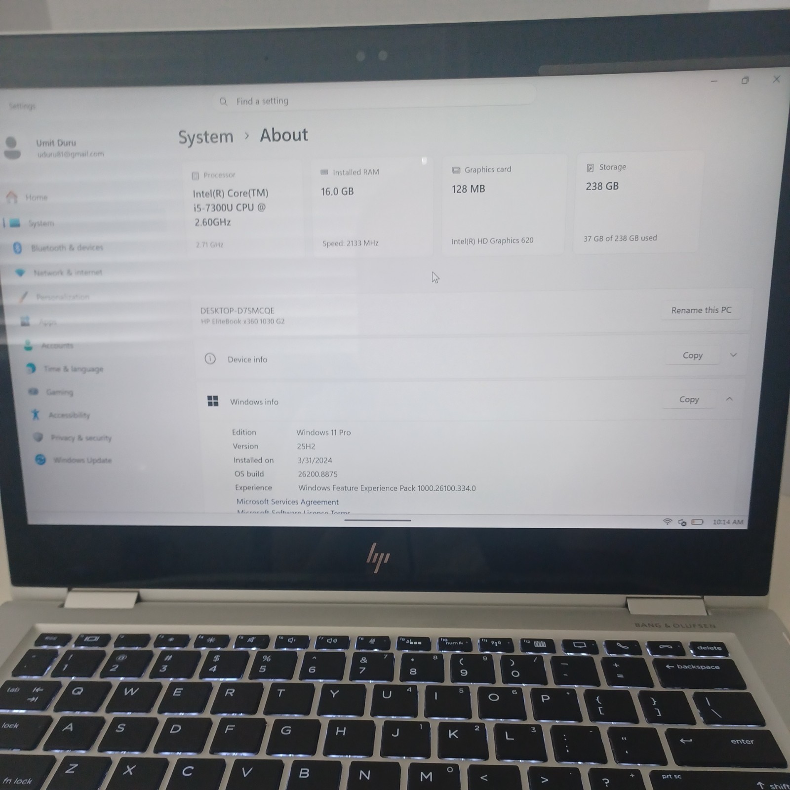 HP EliteBook Touchscreen HSN-104C 13” 16GB RAM intel i5-7300u – 256 GB SSD-Win11