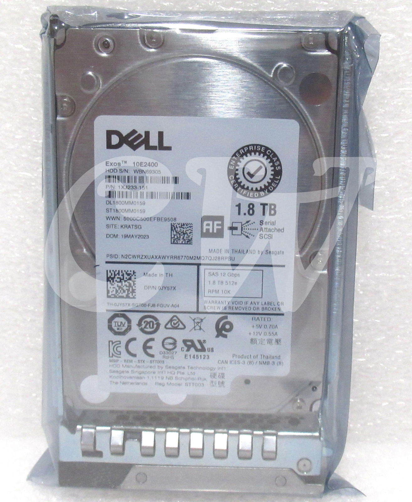 ST1800MM0159 JY57X Dell GEN14 1.8TB 10K RPM 12Gb/s 2.5″ SAS SERVER Hard Drive