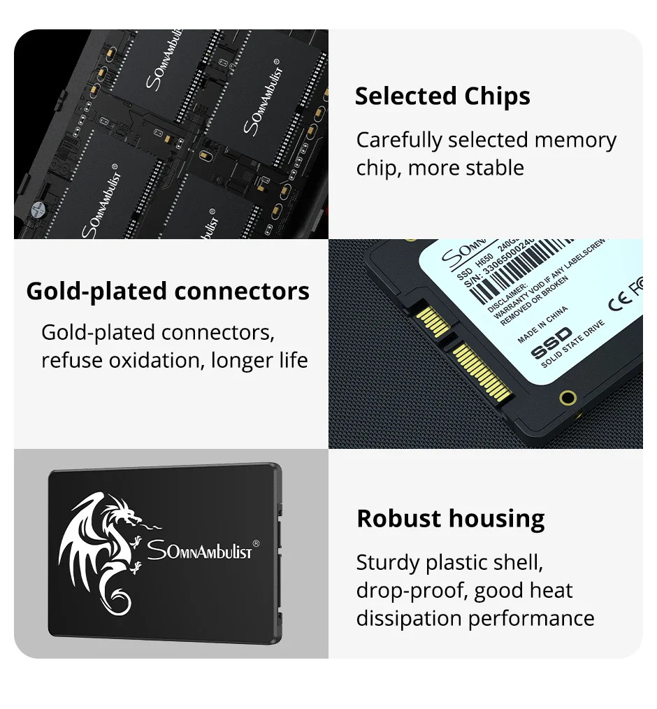 SomnAmbulist 2.5″ SATA III SSD 120GB 240GB Internal Solid State Drive lot