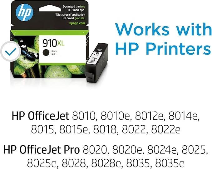 Hewlett Packard (HP) 910XL Black High-Yield Ink Cartridge (3YL65AN)