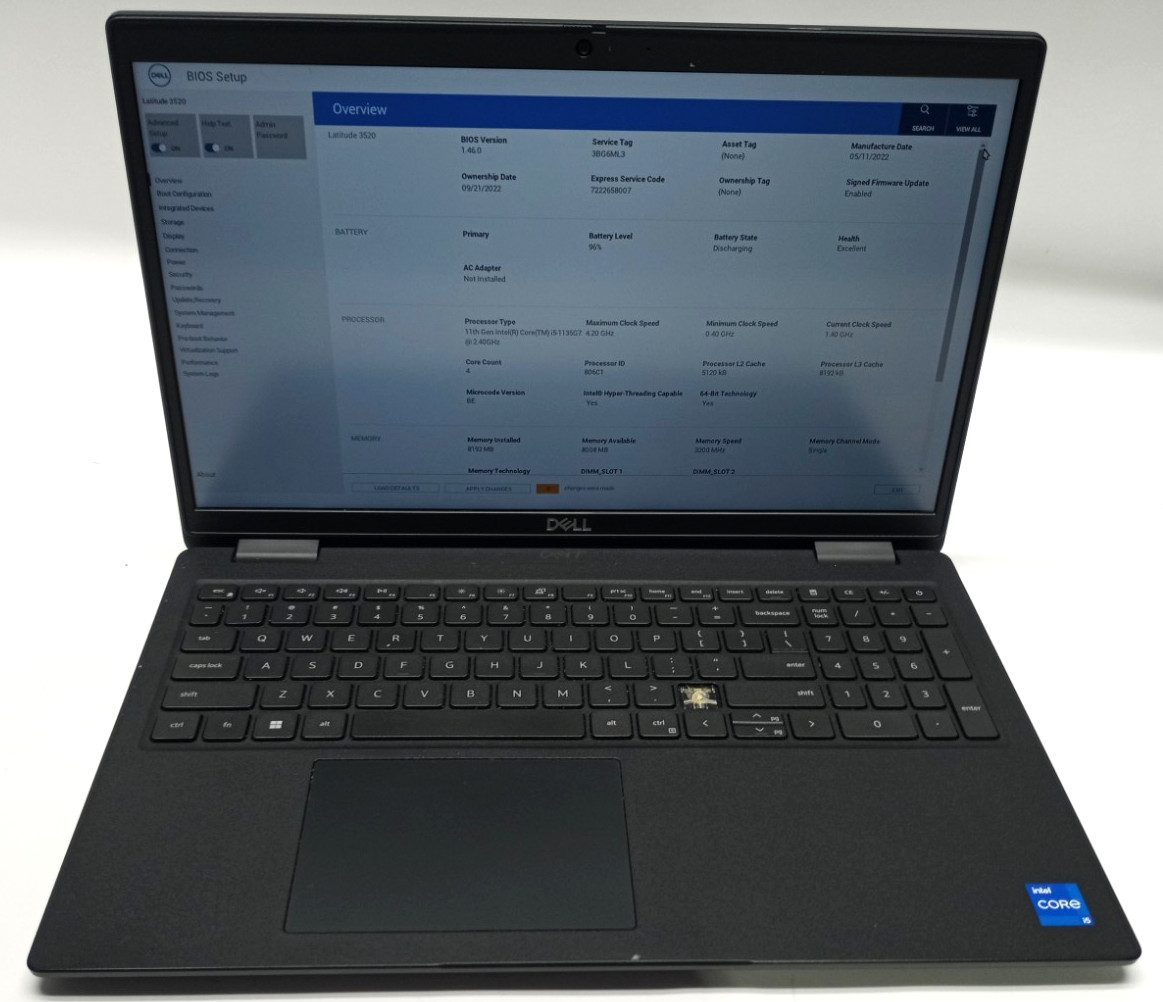 Dell Latitude 3520 15.6″FHD i5-1135G7@2.40GHz 8GB RAM 256GB NVMe Win11Pro MC503*