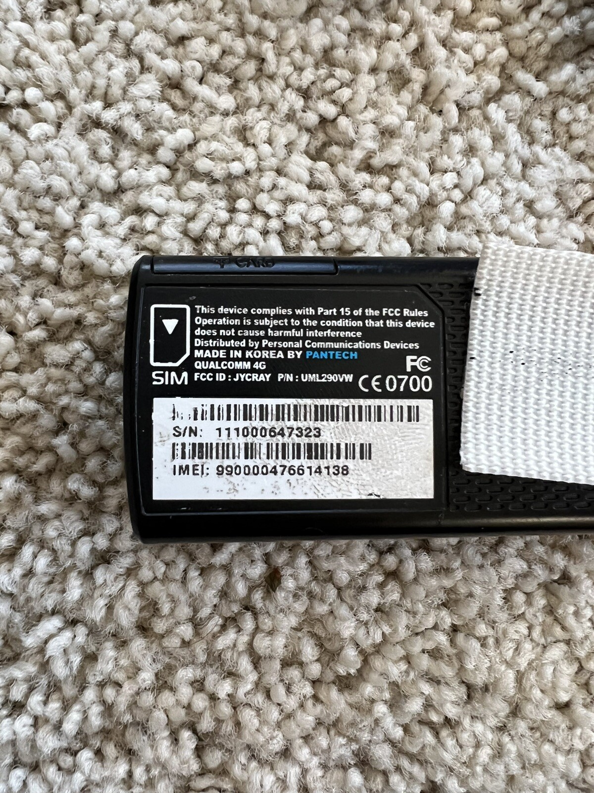 Used Verizon / Pantech UML290VW-G 4G LTE USB Wi-Fi Hotspot AirCards