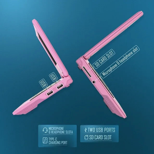 Portable Laptop Computer 7” IPS Quad Core Android 12.0 Netbook Wi-Fi For Kid