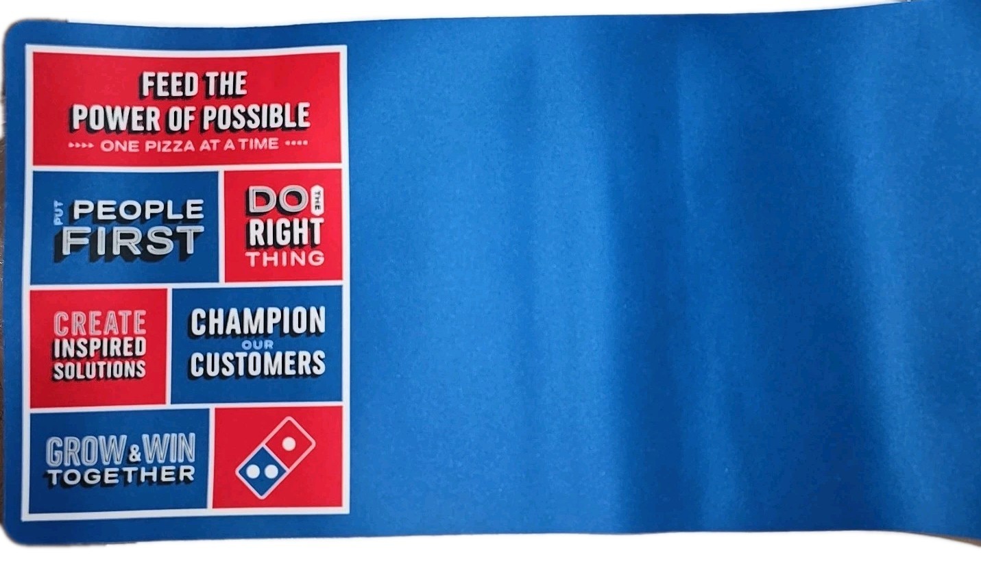 Domino’s Pizza Extra Large Mouse Pad Power of Possible 11.5in X 32in