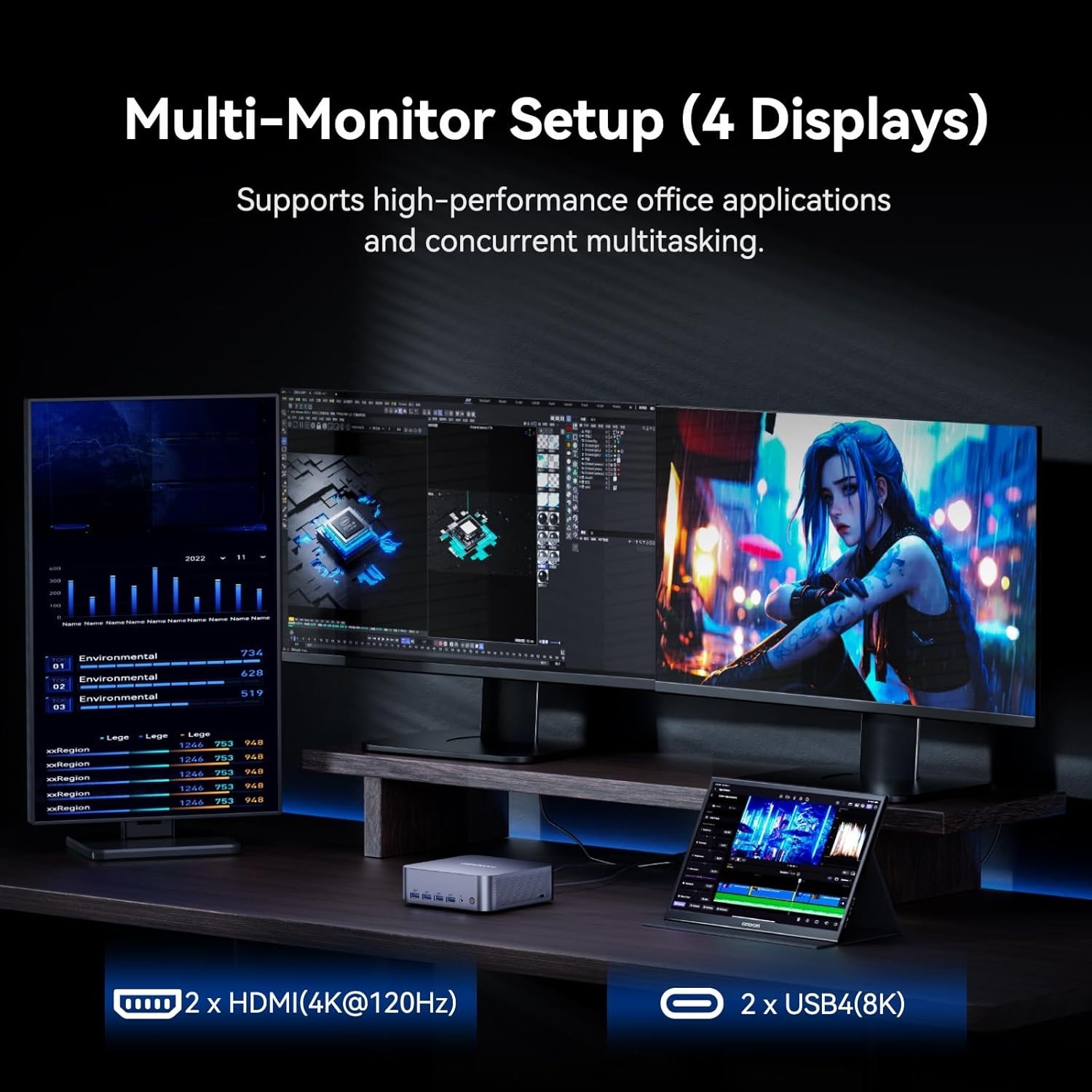 GEEKOM GT1 Mega Mini PC Intel Core Ultra 9 185H 32GB DDR5 2TB SSD Window 11 Pro