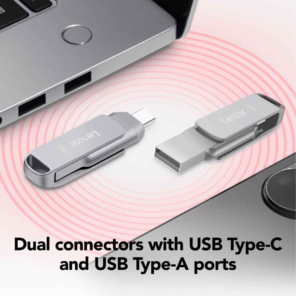 Lexar 2-Pack 128GB Dual Flash Drive USB 3.2 Gen1 : USB-C & USB-A – New Sealed