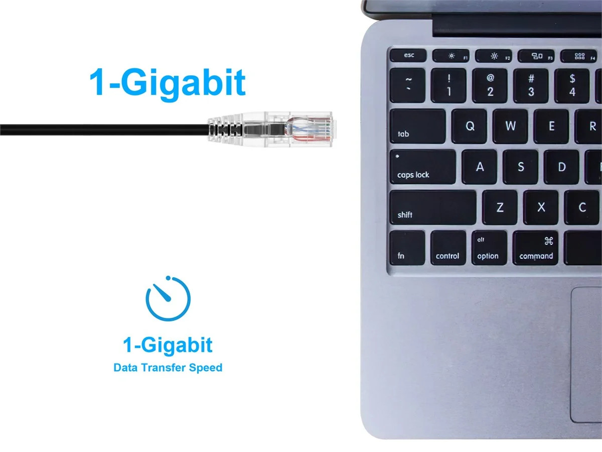 Monoprice Cat6 Ethernet Patch Cable – 3 feet – Black | Snagless RJ45 Stranded