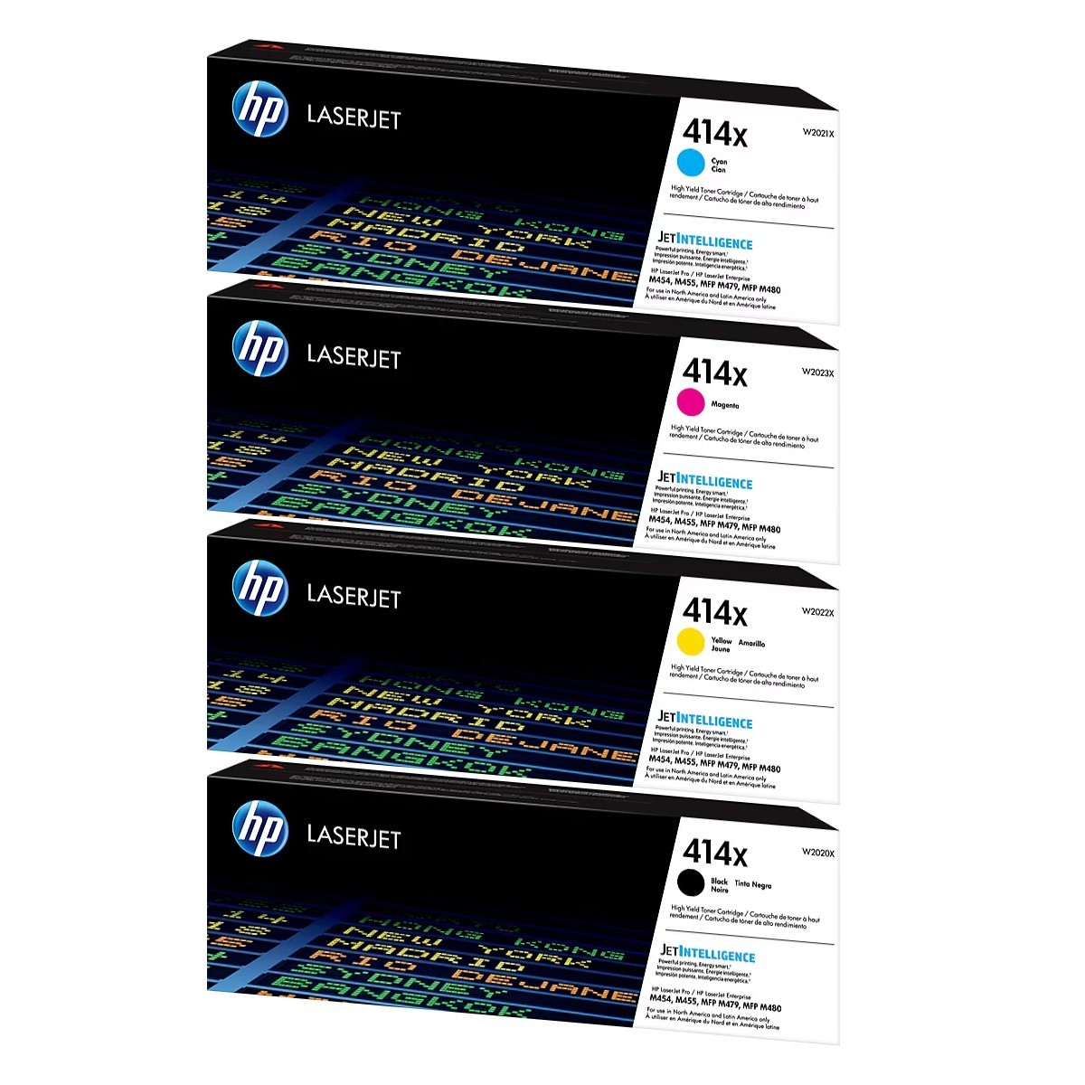 HP 414X Black/Cyan/Magenta/Yellow High Yield Toner Cartridge Set