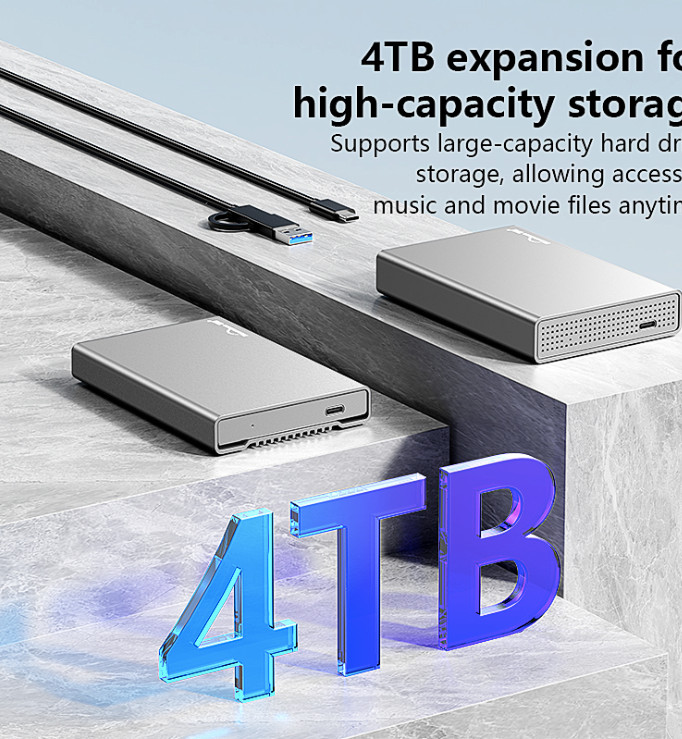 9.5MM SATA HDD SSD Slim Case Type C External 2.5 Aluminum Enclosure Up 4TB Max