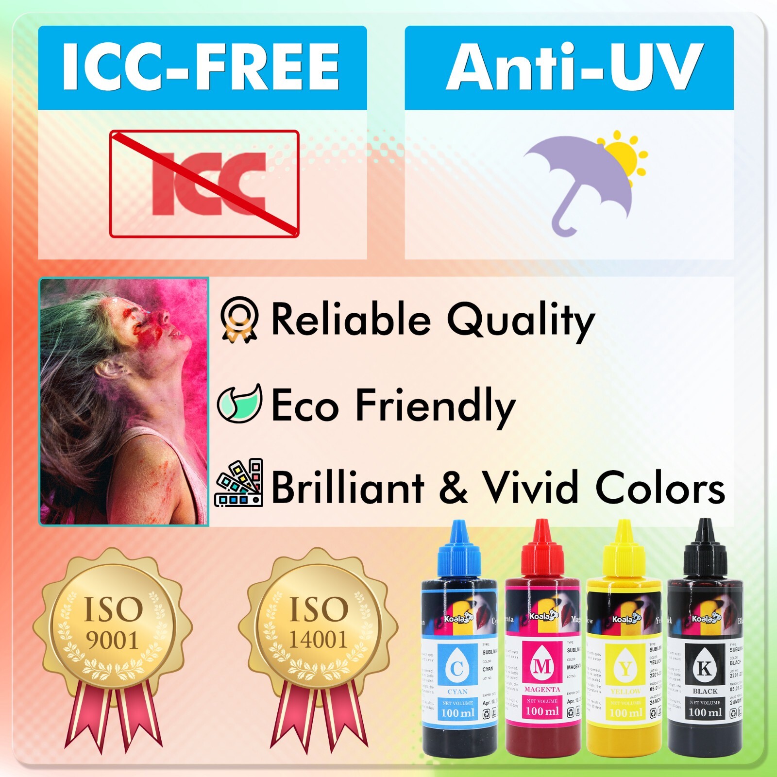 400ML Koala Sublimation Ink BLACK Ink Refill for Inkjet Printers Epson HP Canon