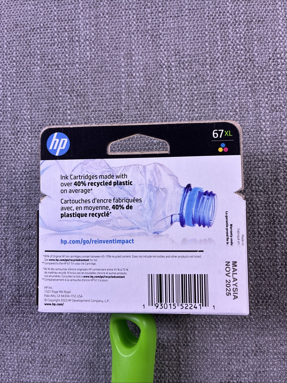 HP 67XL High Yield Tri-Color Original Ink Cartridge (3YM58AN) Exp 11-2025