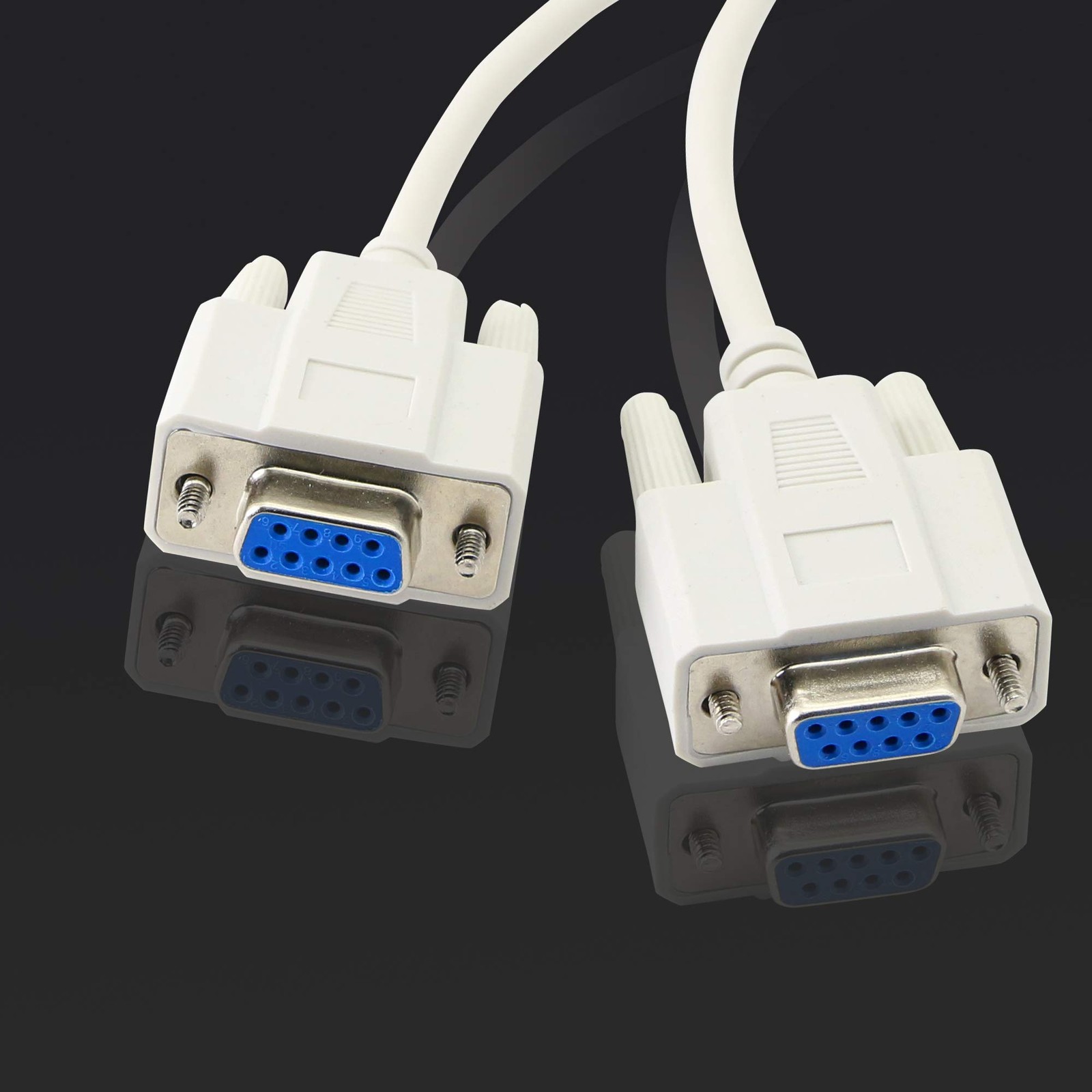 PNGKNYOCN 30cm DB9 Y Splitter Cable DB9 9 Pin 1 Male to 2 Female Rs232 Serial…
