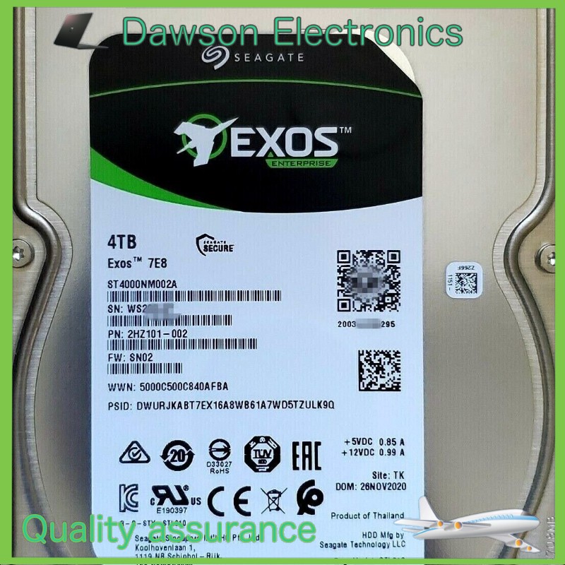 Seagate Exos ST4000NM002A 4TB 7.2K 7E8 6Gb/s SATA 256MB 3.5″ 2HZ101 Hard Drive