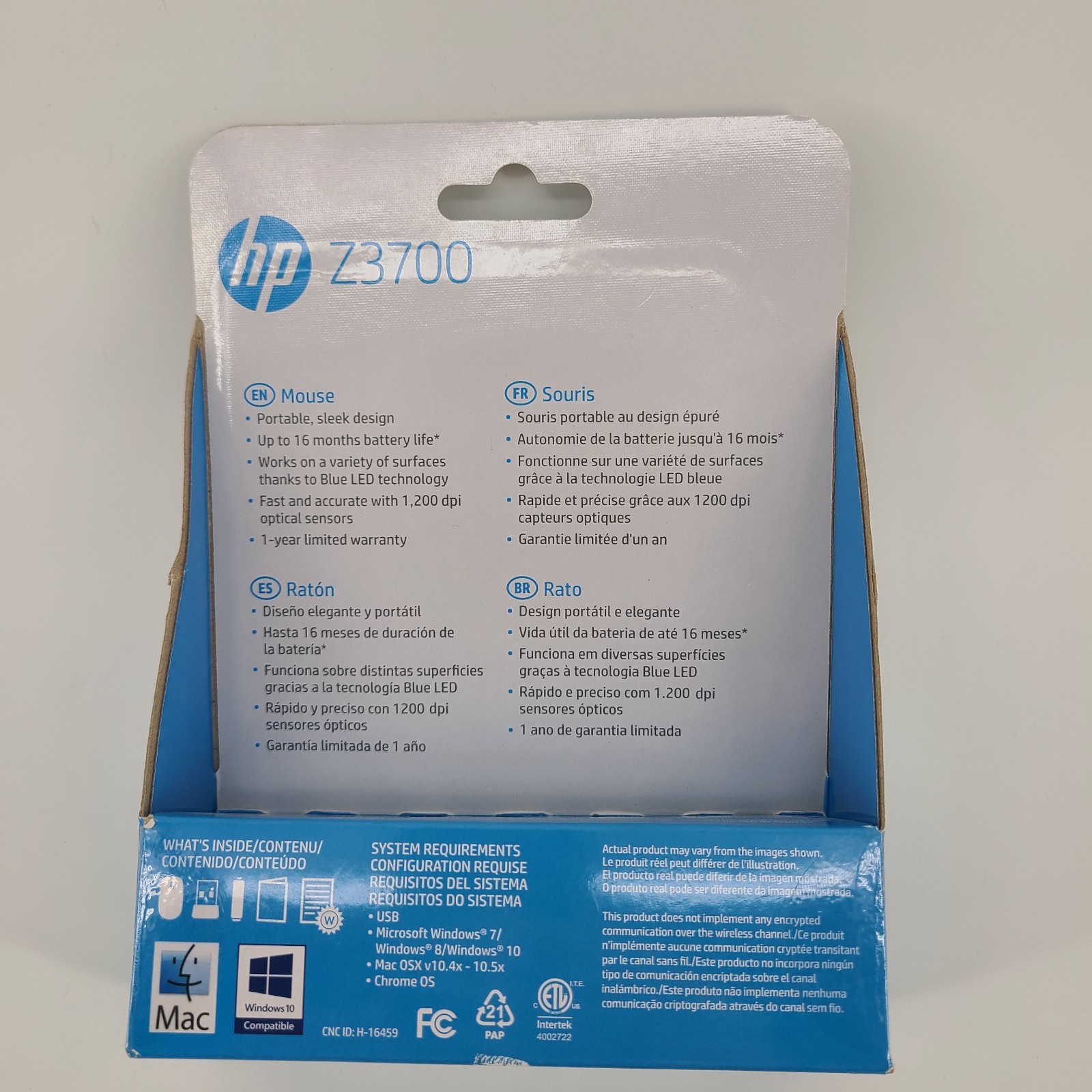 HP Z3700 Wireless Computer Mouse with USB Dongle Black