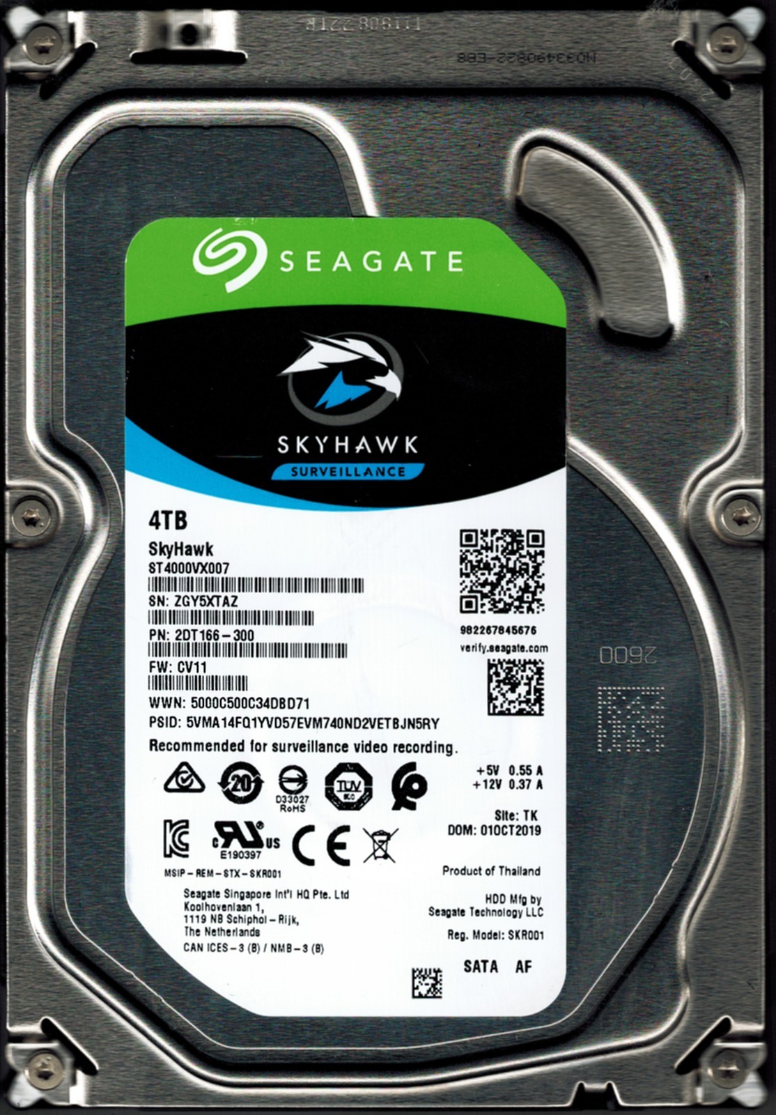 Seagate ST4000VX007 SkyHawk 4TB Surveillance Internal Hard Drive Surveillance HD