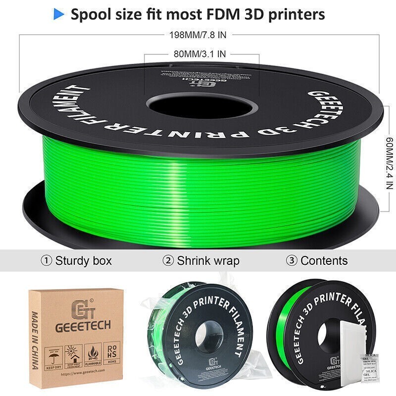 【BUY 3 GET 2 FREE(ADD 5!!!)】GEEETECH 1KG 3D Printer Filament PLA /ABS+/PETG/TPU
