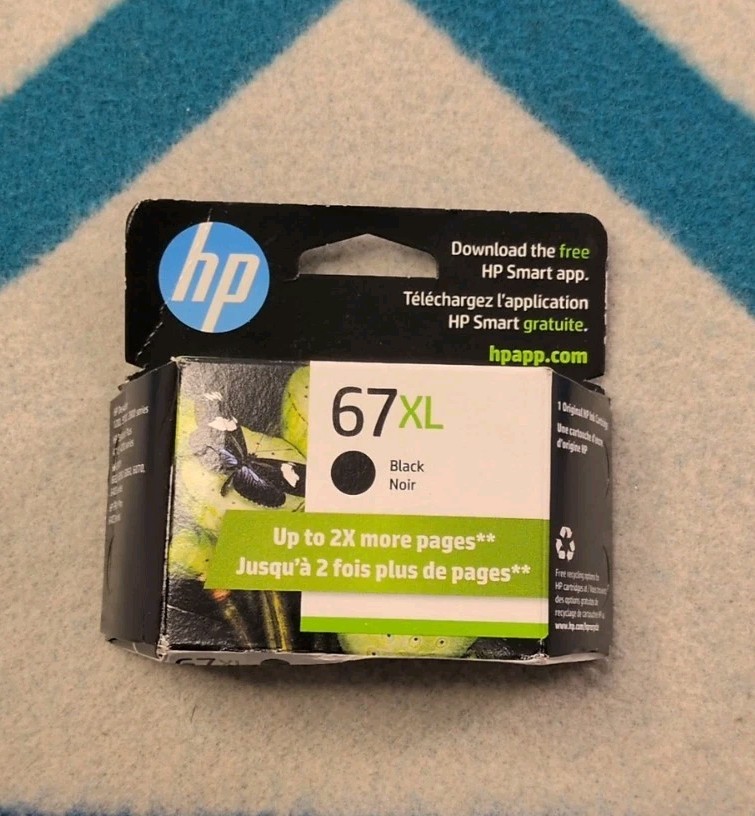 Genuine HP 67XL Black Ink Cartridge 3YM57AN Exp. 2026