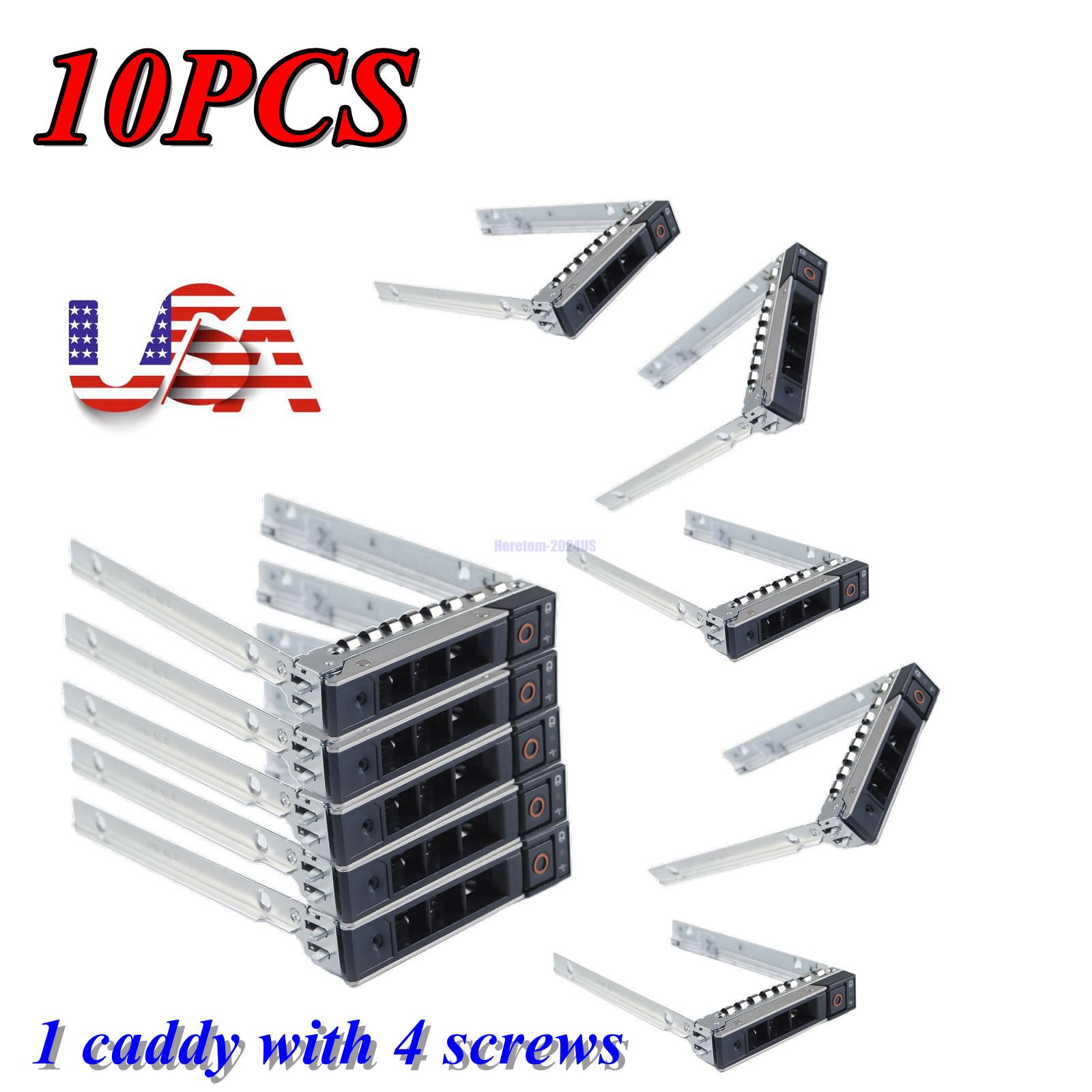 10PCS 2.5″ SATA SAS HDD Tray Caddy for Dell R640 R740XD R940 R740 DXD9H GEN14