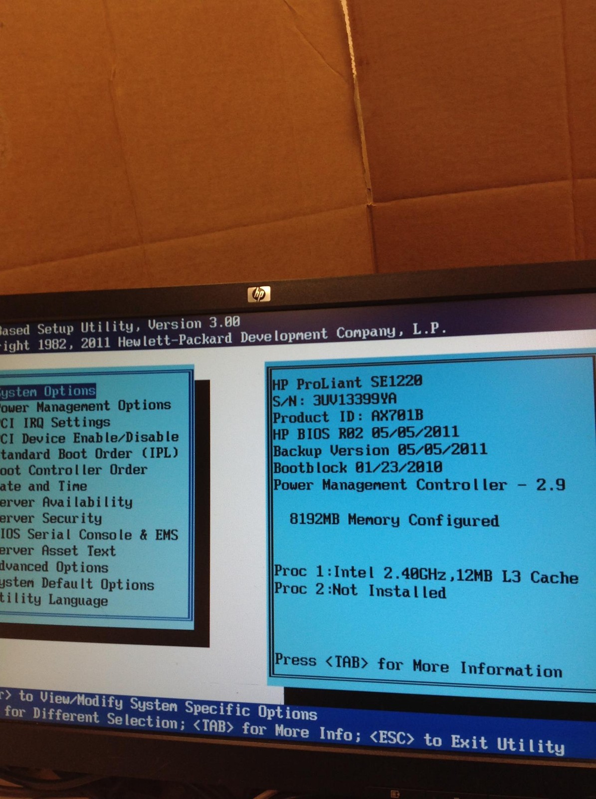 HP Storageworks P4500 G2 Intel Xeon E5620 2.40GHz Server w/ 8GB, 2x 750W PS
