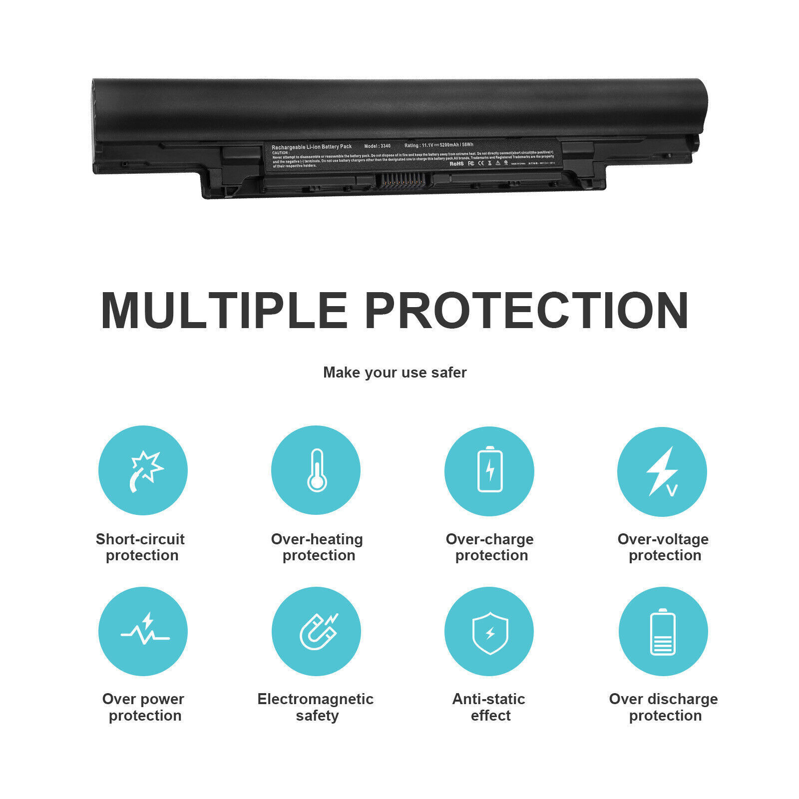 ✅FOR Dell Latitude 3340 3350 Battery 11.1V 65Wh 5200mAh 6Cell YFDF9 HGJW8 Fast