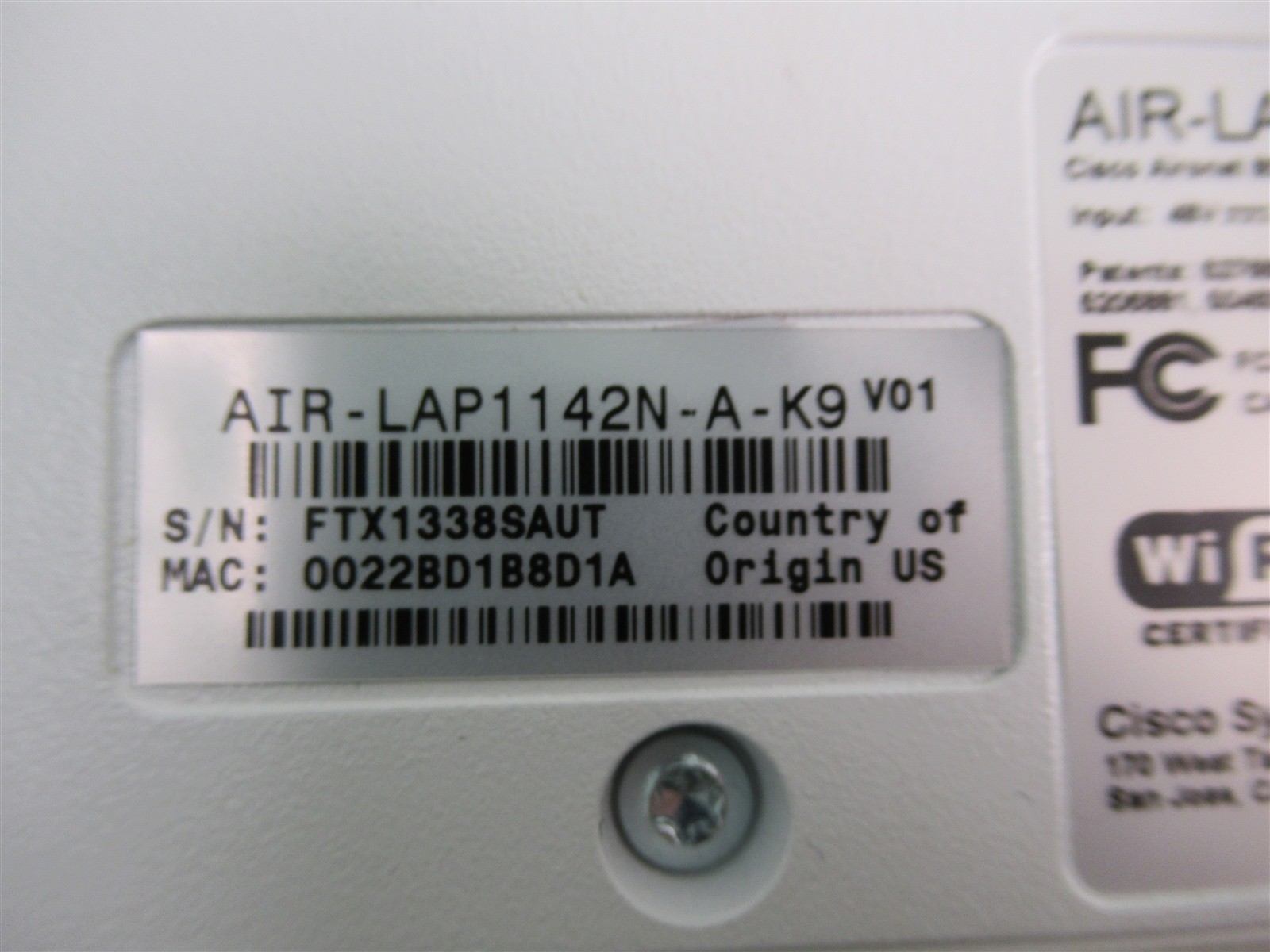 Lot of 4 Cisco AIR-Lap1142N-A-K9 Wireless Access Points 802.11n Dual Band