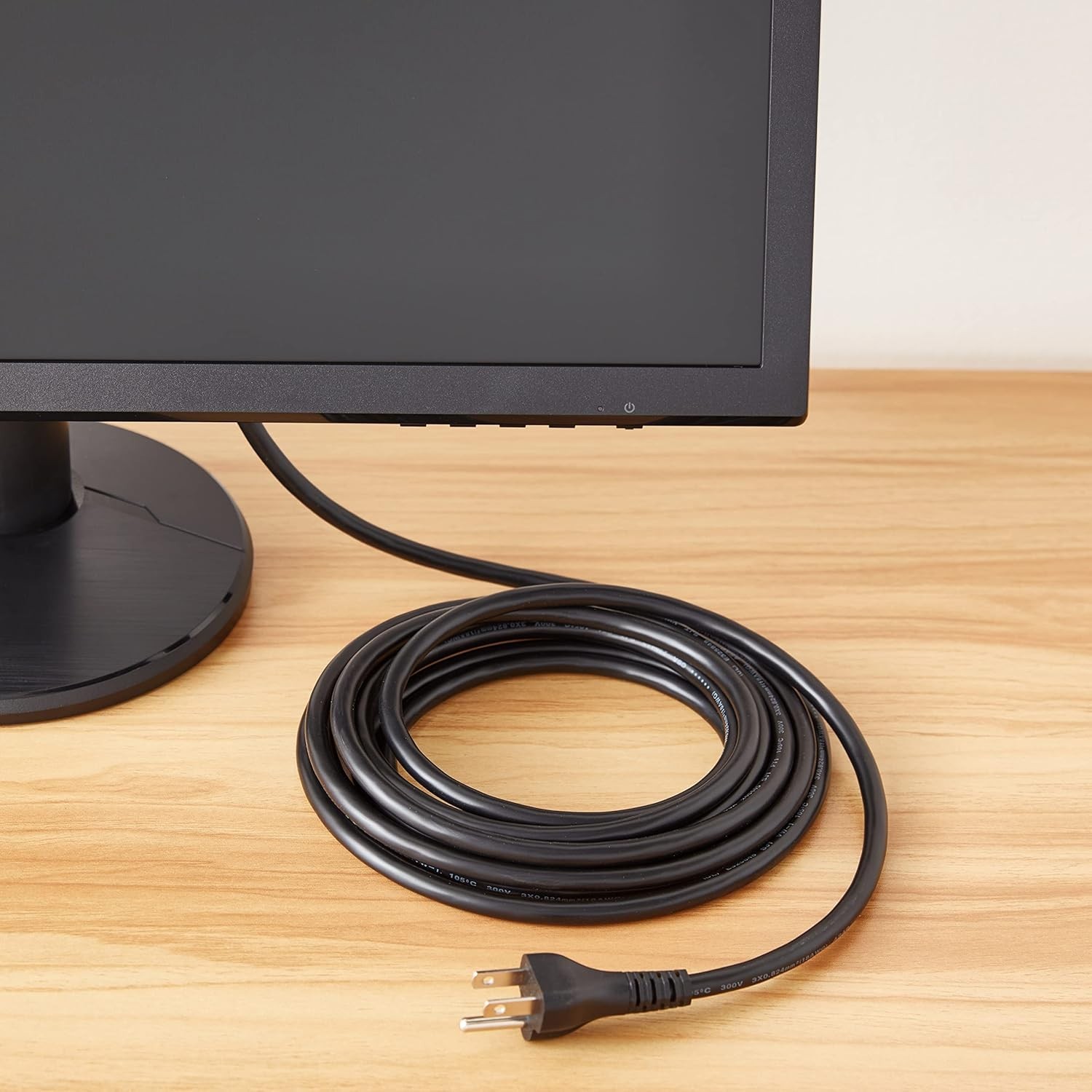 Amazon Basics Universal 15ft, AC Power Cord for Monitor, Computer, TV, Printers