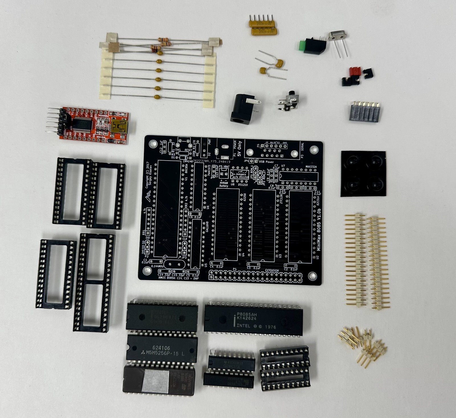 MiniMax8085 Intel 8085 Single Board Computer – PCB + Kit of Parts