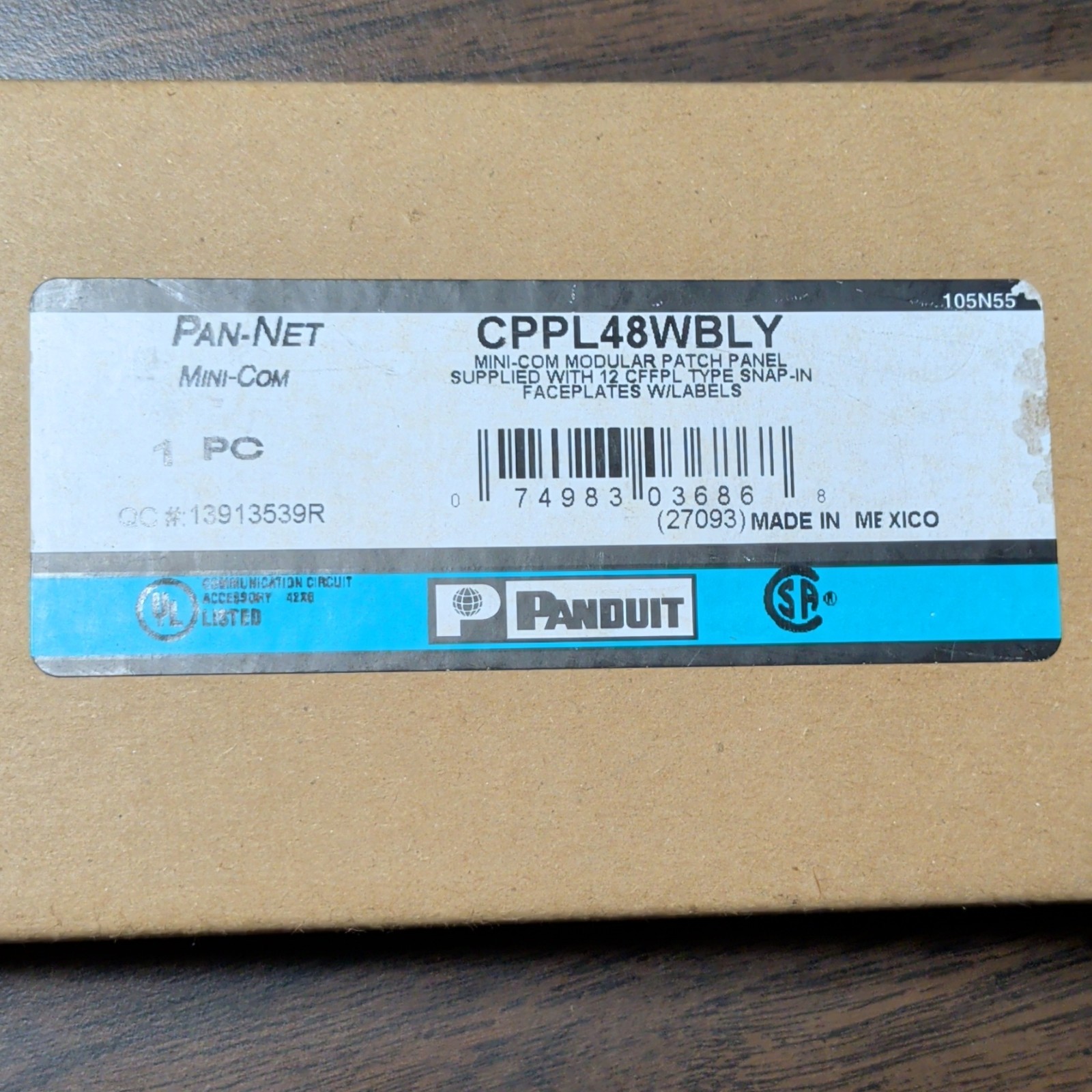 Panduit Mini-Com CPPL48WBLY 48-Port Modular Patch Panel 2U 19″ Snap-In Black