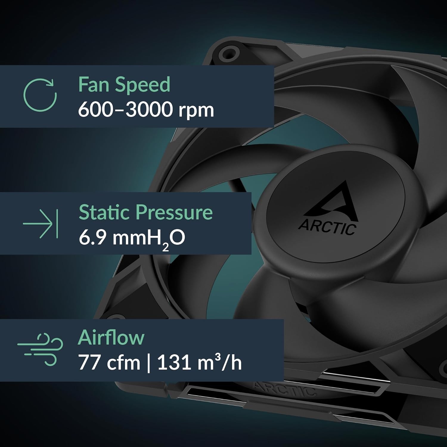 P12 Pro PST – 5 Pack – Powerful Premium Fan, 120 Mm PWM Fan with Y-Cable Splitte
