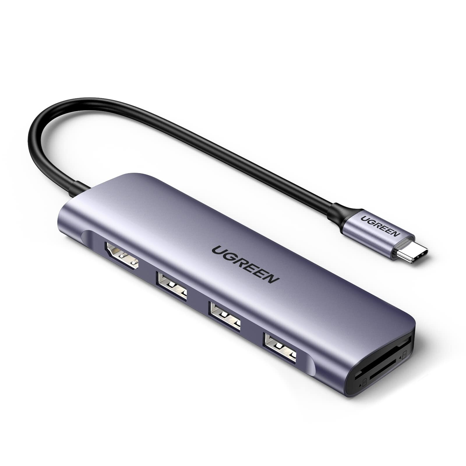 UGREEN Revodok USB C Hub 6 in 1 USB C Dongle 4K HDMI, 3 USB 3.0 Ports, SD/TF …