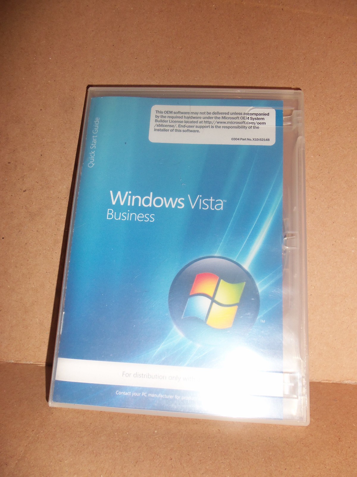 Windows Vista Business DVD with Service Pack 1 32-bit Software NO PRODUCT KEY