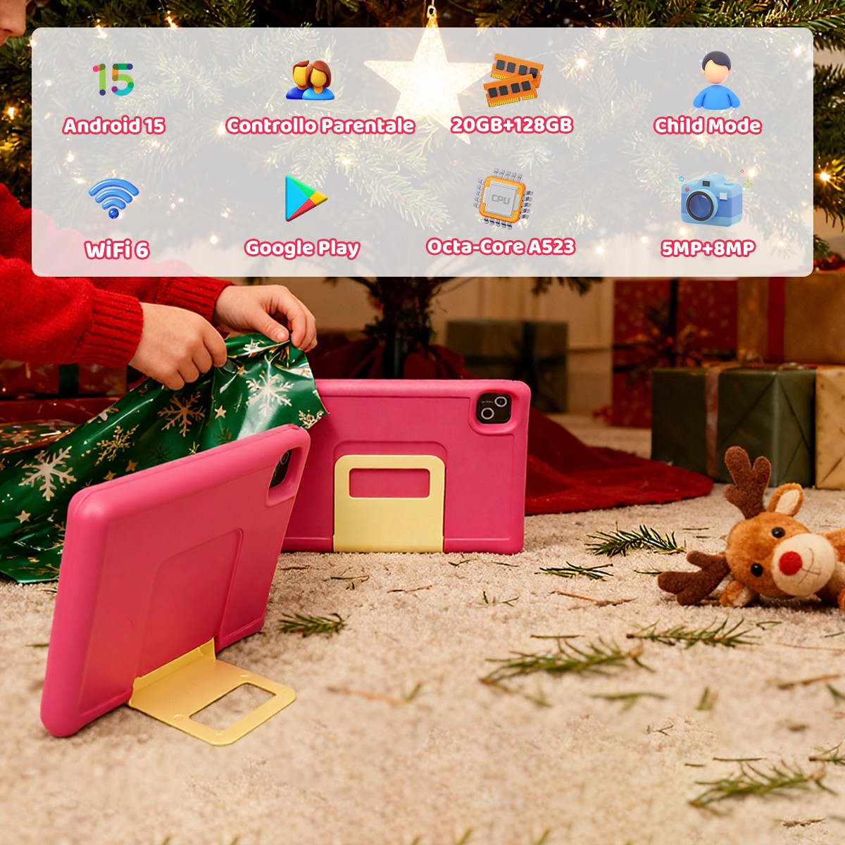 2026 Android 15 Tablet for Kids 3-12 10.1 inch Octa-Core 20GB RAM 128GB ROM WiFi