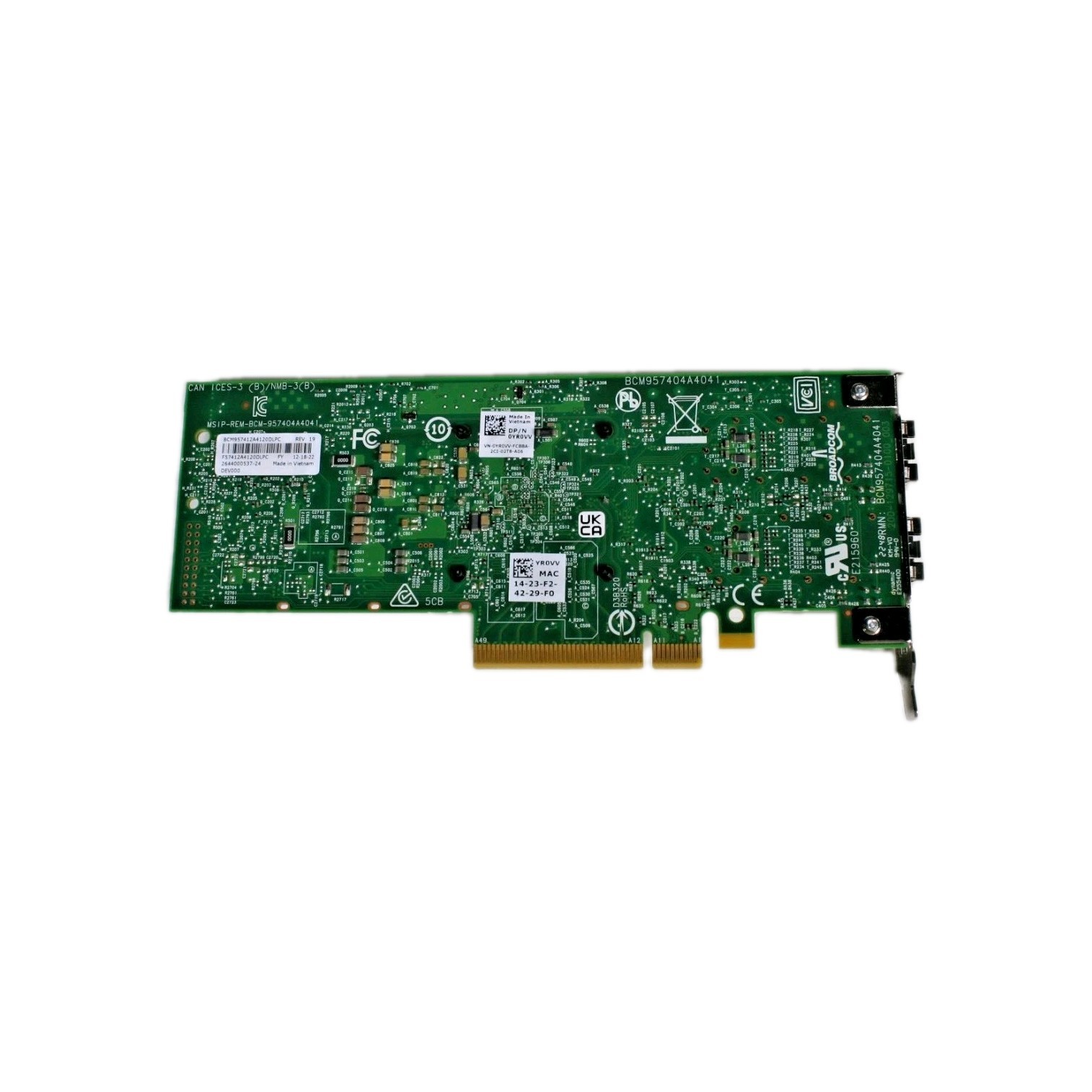 Dell Broadcom 57412 10Gbps Dual Port SFP+ Low Profile PCIe Network Card 0YR0VV