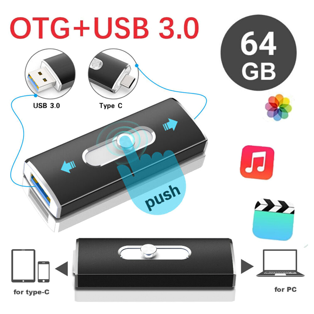 USB3.0 Flash Drive 64GB OTG USB Type C Memory Stick Pen Drive For Android Phone