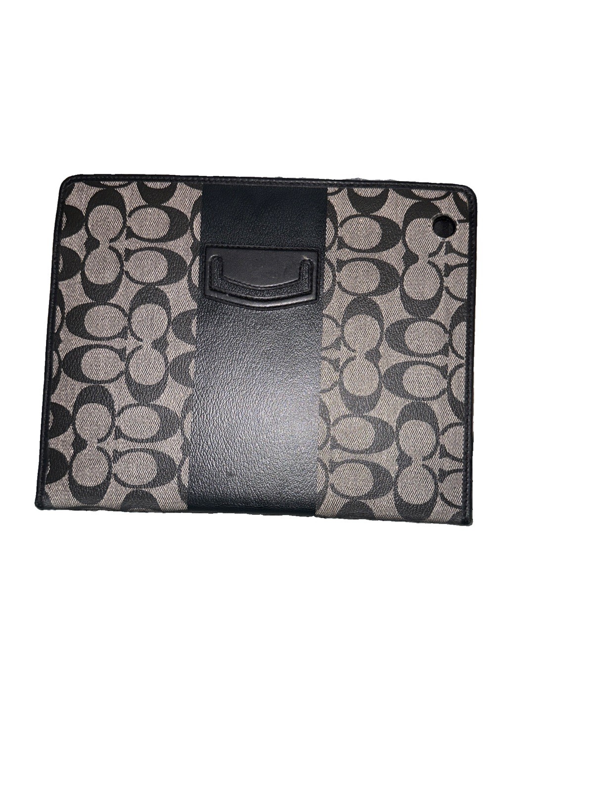 Coach Vintage iPad Case Black & Gray with Leather Trim
