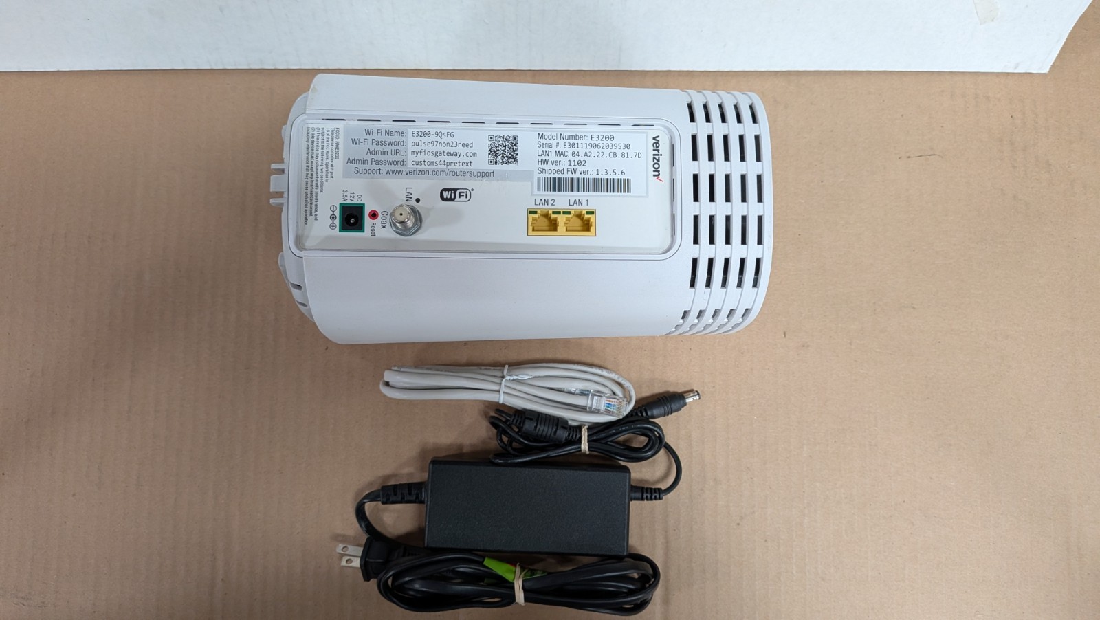 Verizon Fios E3200 Wi-Fi 6 Range Extender w/ AC 12V 3.5A