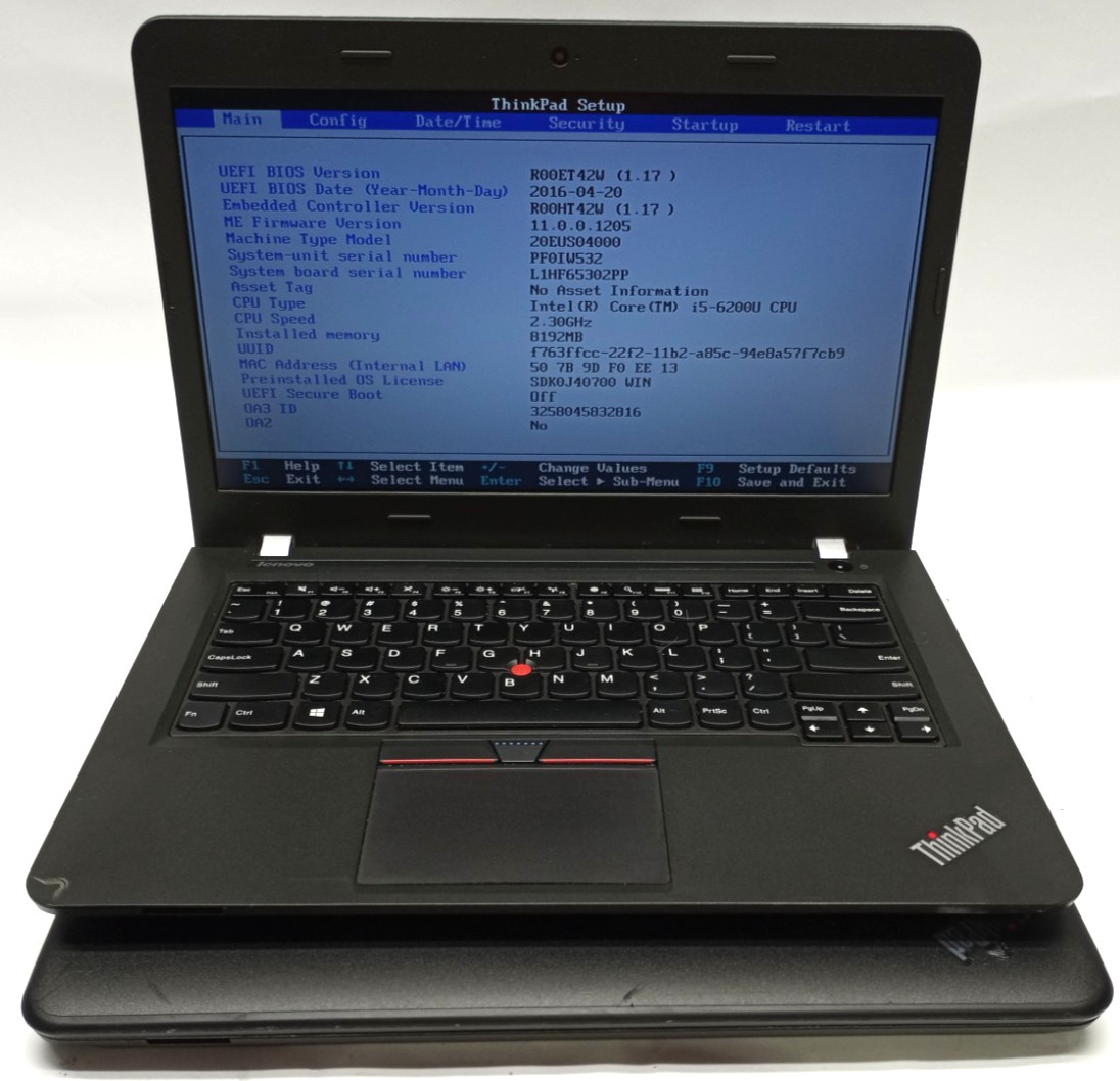Lot of 2 Lenovo ThinkPad E460 i5-6200u@2.30GHz 8GB RAM No HDD No OS MC930*!