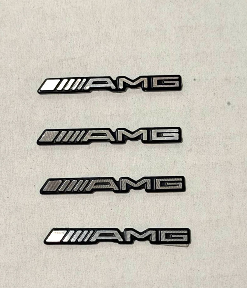 4 Pcs Aluminum Small Emblem Sticker for Mercedes AMG Edition, 1.3″ x 0.1″