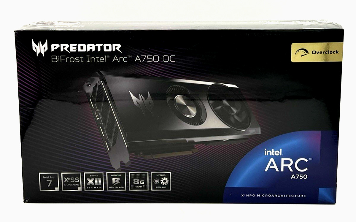 Acer Predator BiFrost Intel Arc A750 OC Graphics Card (Brand New SEALED)