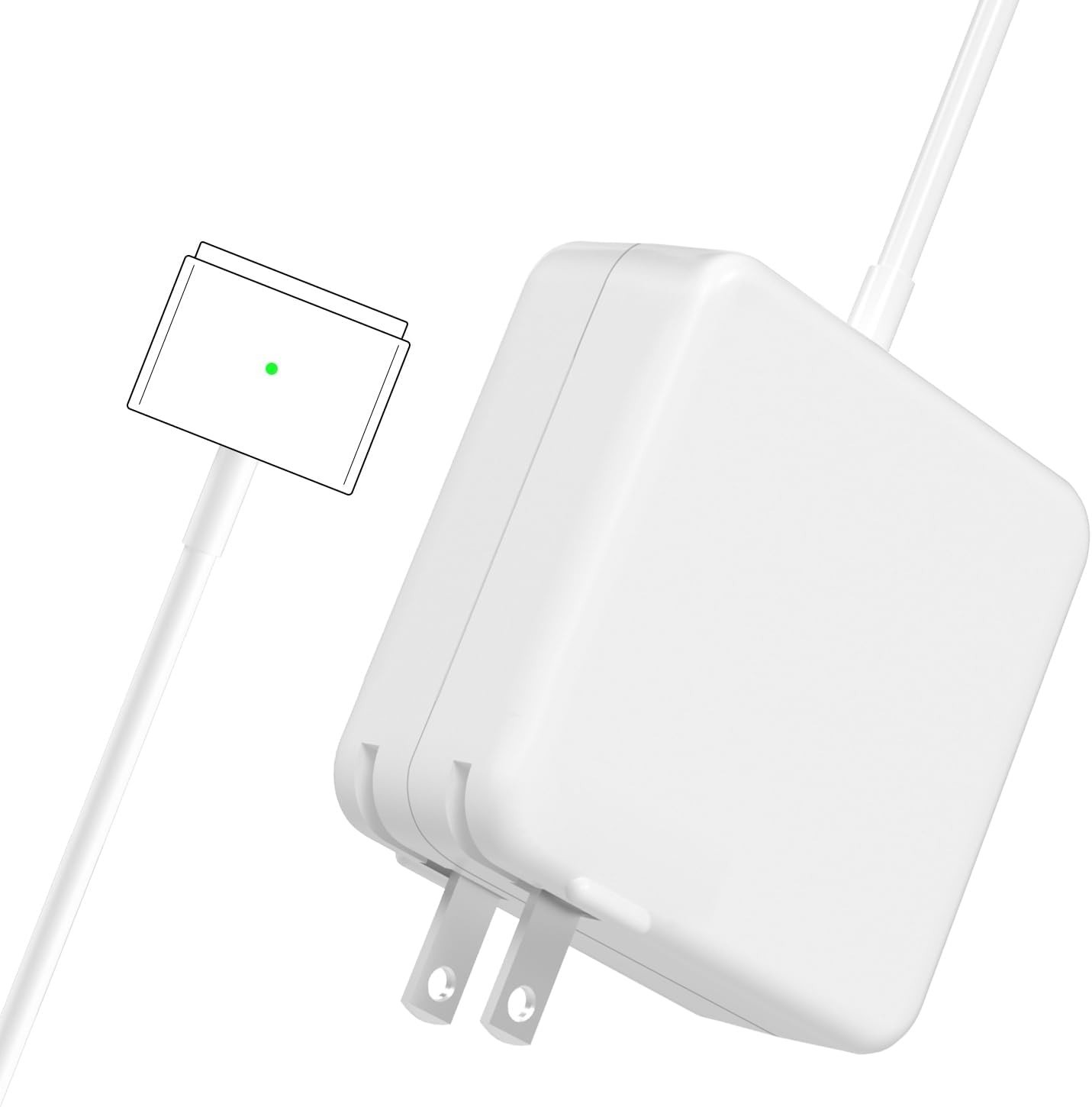 Compact & Portable 60W Magnetic Charger for MacBook Pro/Air with Safety Features