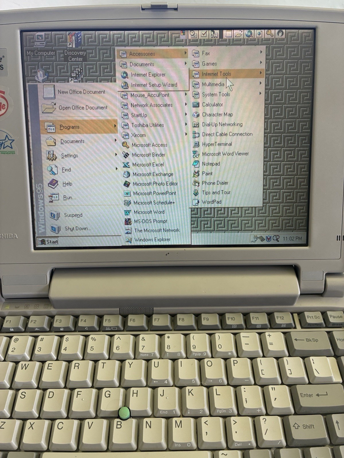 Toshiba Satellite Laptop Windows 95 W/Power Cord Tested Working Xircom RealPort