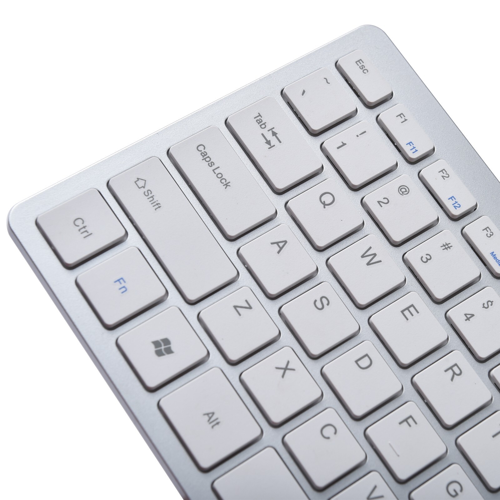 Ultra Thin Mini USB Wired Compact Keyboard for PC Mac Laptop 78 Key Silver White