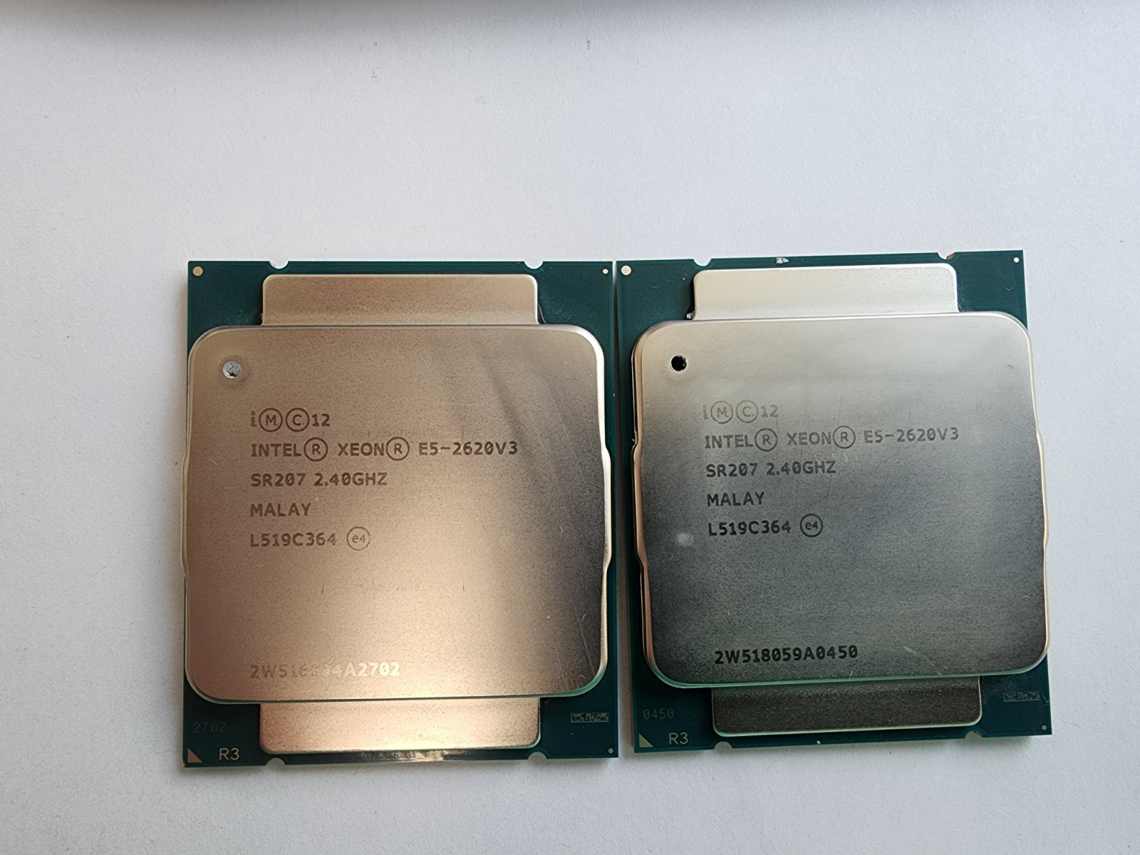 Lot of 2 Intel Xeon E5-2620 V3 15MB Cache SR207 2.40GHz CPU Matching Pair