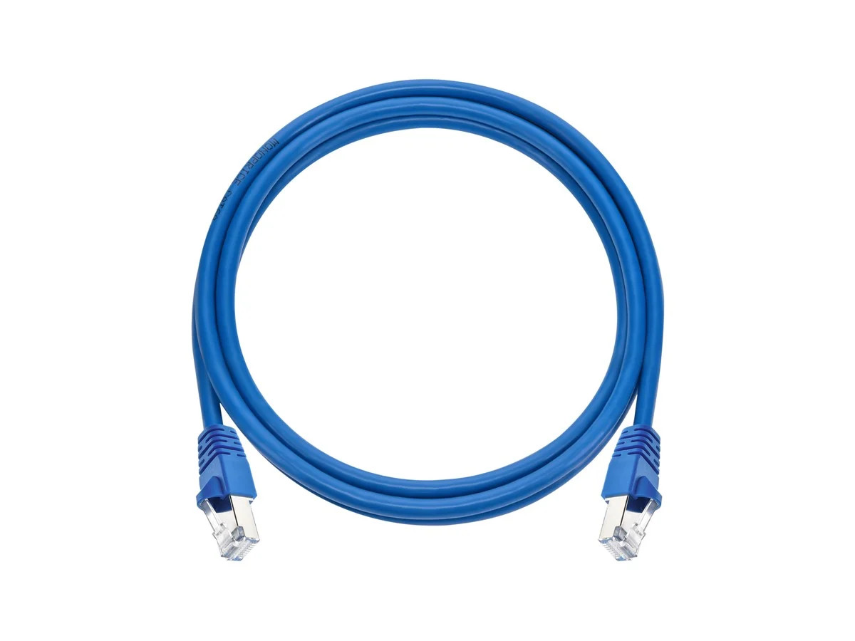 Cat6A Ethernet Patch Cable – Snagless RJ45, 550Mhz, STP, 10G, 26AWG, 5ft, Blue