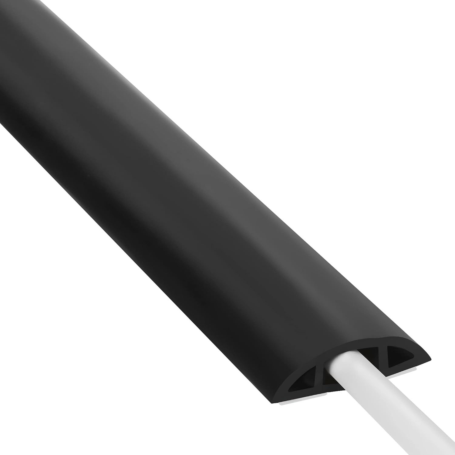 Cord Cover Floor 6ft Black, PVC Floor Cable Cover, Cord Hider Floor Cord Protect