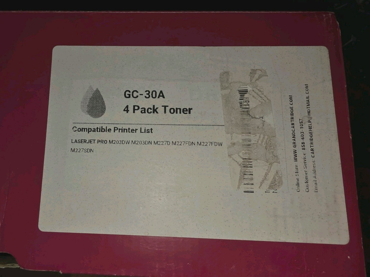 4PK Replacement HP 30A CF230A Black Toner Cartridges LaserJet M203 NEW OPEN BOX