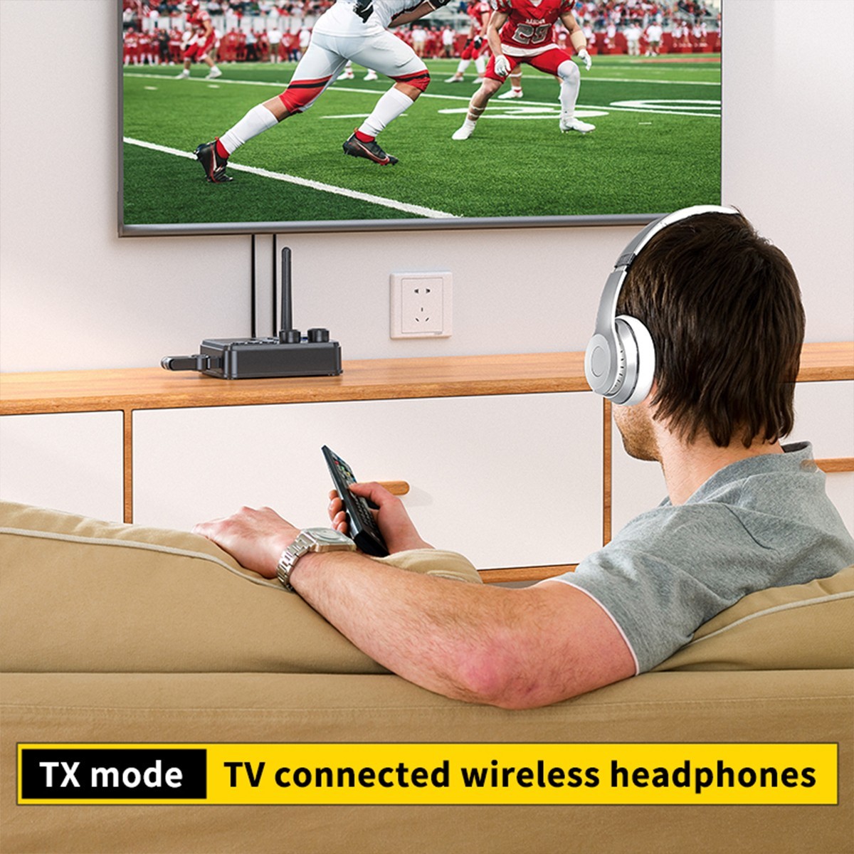 Bluetooth 5.4 Transmitter Receiver Long Range For TV Home Stereo Audio Adapter