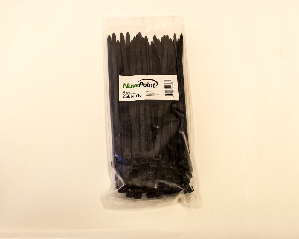 10 Inch Nylon UV Resistant Cable Wire Zip Tie 120 lbs Black 1000 Pack Lot Pcs