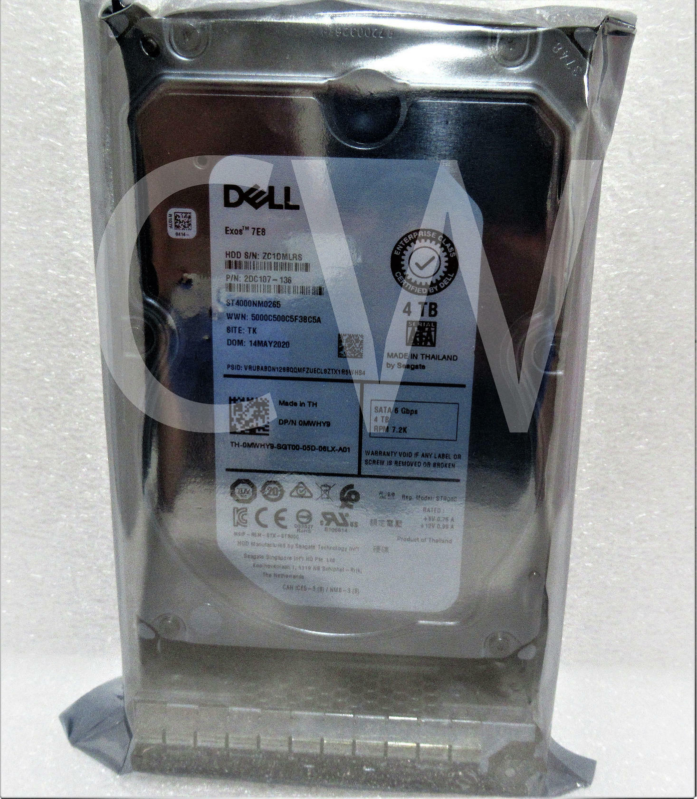 MWHY9 ST4000NM0265 Dell EXOS 4TB 7.2K 6G 3.5″SATA HDD R310 R320 R330 R530XD R920