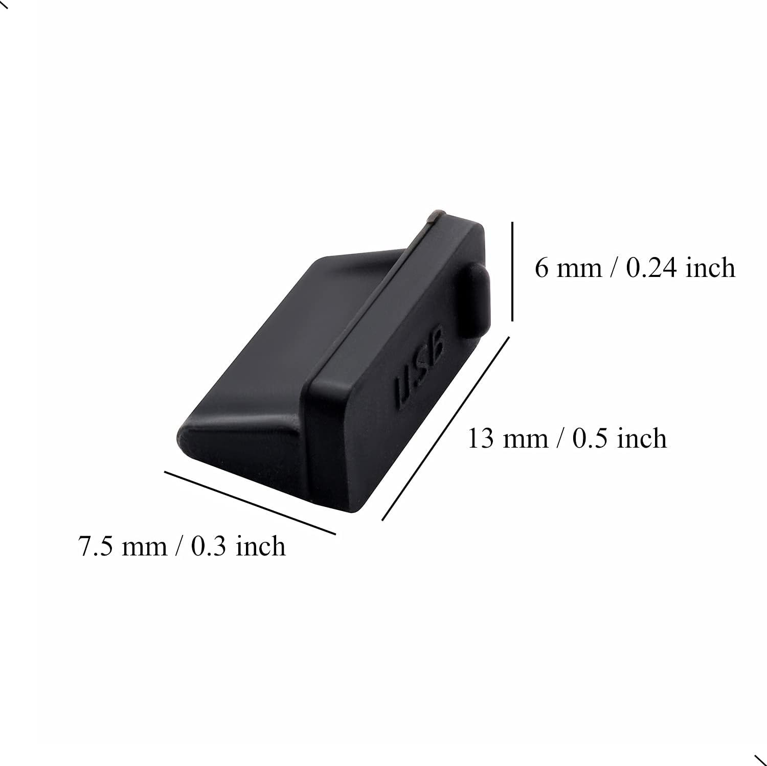 30 Silicone USB Port Covers Dust Protectors for Female End – Black